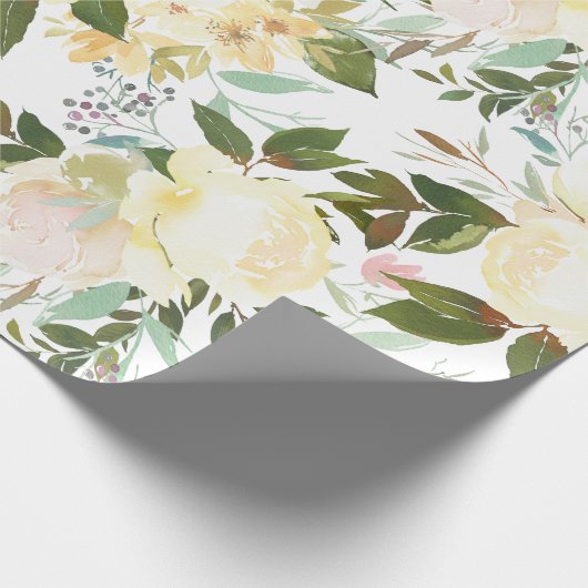 Erröten rosa Elfenbeinbeige Geschenkpapier (Ecke)