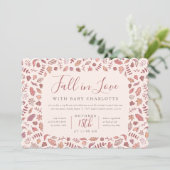 Erröten rosa Fall in Liebe-Baby-DuscheSip und Einladung (Stehend Vorderseite)