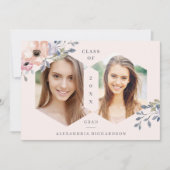 Erröten rosa geometrisches Blumen| Einladung (Vorderseite)