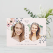 Erröten rosa geometrisches Blumen| Einladung (Stehend Vorderseite)