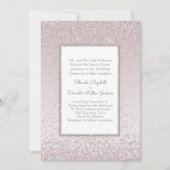 Erröten rosa Glitzer und glänzen Einladung (Vorderseite)