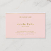 Erröten rosa Goldmoderne Visitenkarte (Rückseite)