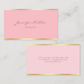Erröten rosa Goldmoderne Visitenkarte (Vorne/Hinten)
