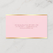 Erröten rosa Goldmoderne Visitenkarte (Rückseite)