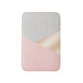 Erröten Rosa-, Grau- u. Rosengoldgeometrische Badematte (Vorderseite Vertikal)