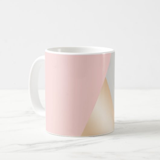 Erröten Rosa-, Grau- u. Rosengoldgeometrische Kaffeetasse (Vorderseite Links)