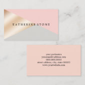 Erröten Rosa-, Grau- u. Rosengoldgeometrische Visitenkarte (Vorne/Hinten)