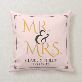 Erröten rosa Herr u. Frau Wedding Keepsake des Kissen