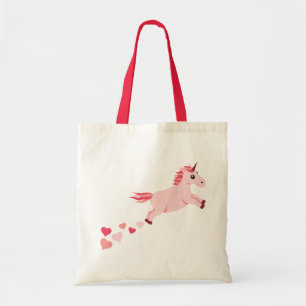 Erröten rosa Herz-Einhorn Tragetasche