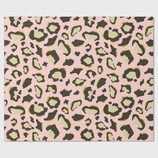Erröten rosa Leopard-Stellen-Muster Geschenkpapier (Flach)