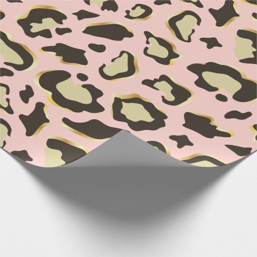 Erröten rosa Leopard-Stellen-Muster Geschenkpapier (Ecke)