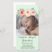 Erröten rosa MintThank Sie Babyparty Dankeskarte (Vorne/Hinten)