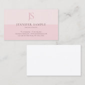 Erröten rosa Monogramm-elegante einfache Schablone Visitenkarte (Vorne/Hinten)
