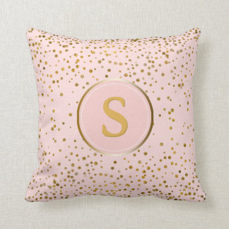 Erröten rosa Monogramm-Initiale der Kissen