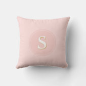 Erröten rosa Monogramm-Initialen der Kissen (Rückseite)