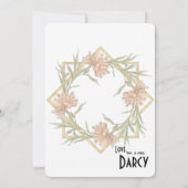 Erröten rosa Pfingstrose danken Ihnen zu kardieren Dankeskarte (Rückseite)