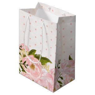 Erröten rosa Pfingstrosen-Gastgeschenk Mittlere Geschenktüte