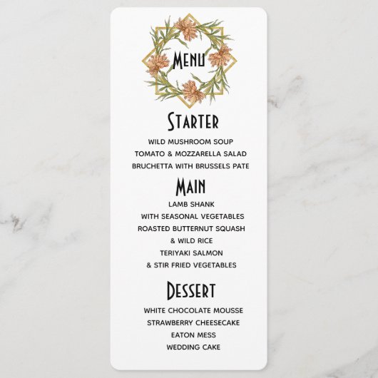 Erröten rosa Pfingstrosen-Rand-Menü Menükarte (Vorderseite)