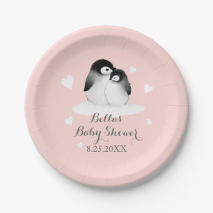 Erröten rosa Pinguin-Pappteller Pappteller