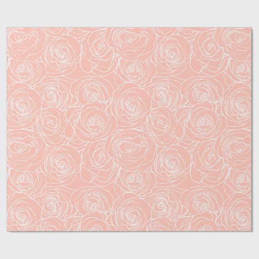 Erröten rosa Rosen-Verpackungs-Papier Geschenkpapier (Flach)