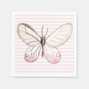 Erröten rosa Schmetterling u. Serviette