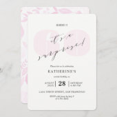 Erröten rosa Überraschungs-Geburtstag Champagne Einladung (Vorne/Hinten)