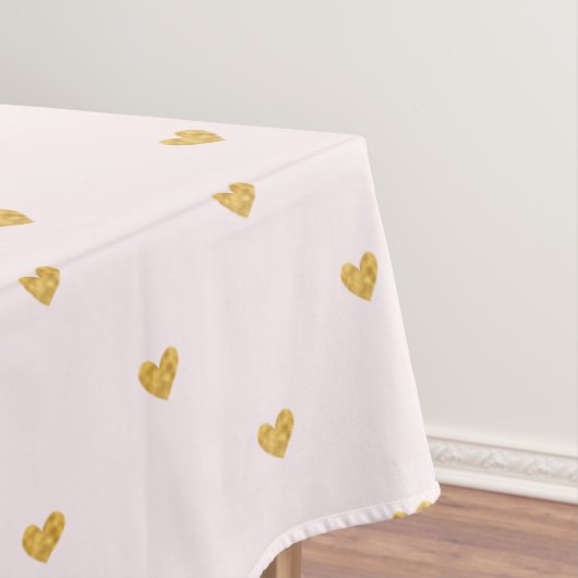 Erröten Rosa-und Goldherzen Tischdecke (Beispiel)