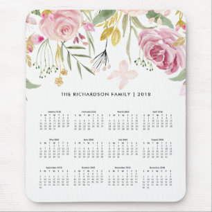 Erröten Rosa und Kalender 2018 der Mousepad
