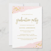 Erröten Rosa und Watercolor-Abschluss-Party des Einladung (Vorderseite)