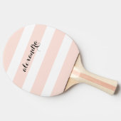Erröten rosa und weiße Streifen Tischtennis Schläger (Seitenansicht)