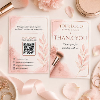 Erröten Rose Gold QR Salon Danke