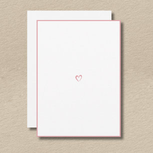 Erröten Rose Minimal Border Kleines Herz Ohne Text Mitteilungskarte