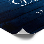Erröten Rosen Laterne Blau Holz Probedinner Poster (Ecke)