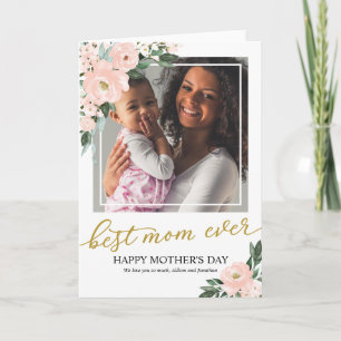 Erröten Sie Floral Beste Mutter Aller Zeiten Foto  Karte
