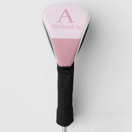 Erröten Staubiger Rosa Monogramm Anfangsbuchstabe Golf Headcover