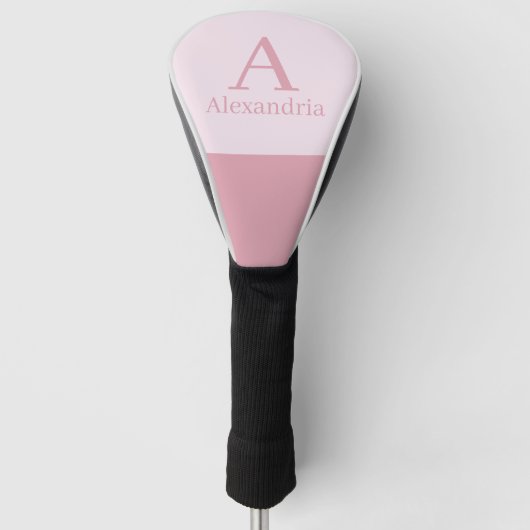 Erröten Staubiger Rosa Monogramm Anfangsbuchstabe Golf Headcover (Vorderseite)