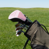 Erröten Staubiger Rosa Monogramm Anfangsbuchstabe Golf Headcover (In SItu)