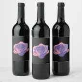 Erröten und Blühen Rose Weinetikett (Flaschen)