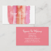 Erröten und Pink-Aquarell-Bürsten-Schlagmänner Visitenkarte (Vorne/Hinten)