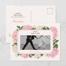 erröten weiche Rosa Blüten Chic Save-the-Date