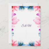 Errötend & Blau Florale "Save the Date"-Karte Save The Date (Rückseite)