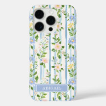 Errötend blaue florale Wasserfarben gestreifte Per