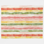 Errötend Orange Gelb Grün Streifen Fleecedecke (Vorderseite (Horizontal))