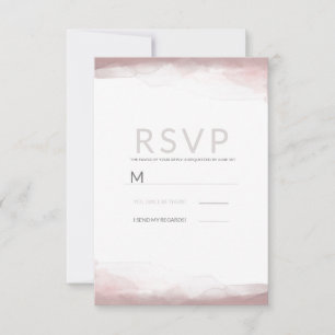 Errötend Rosa Aquarell Moderne Schicke Hochzeits-R RSVP Karte