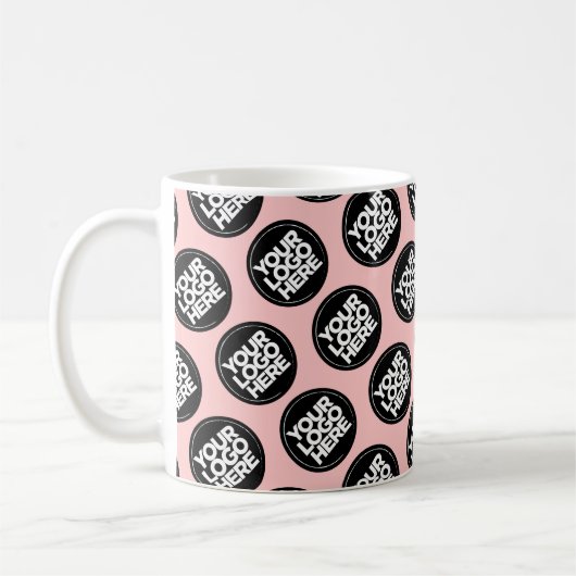 Errötend rosa Benutzerdefiniertes Logo Geschäftsmu Kaffeetasse (Links)