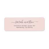 Errötend Rosa Elegante Schrift Einfache Rücksendea (Vorne)