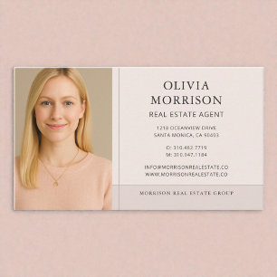 Errötend Rosa Immobilienmakler Foto Visitenkarte