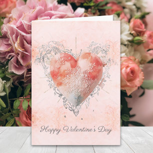 Errötende Barockspitze Heiliges Herz Valentinstag Karte