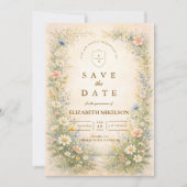 Errötende Blaue Wiese Quinceañera Save The Date (Vorderseite)