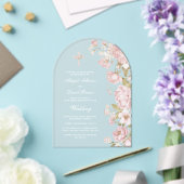 Errötende Blumenbogen-Hochzeit Acryleinladungen (Insitu (Hochzeit))